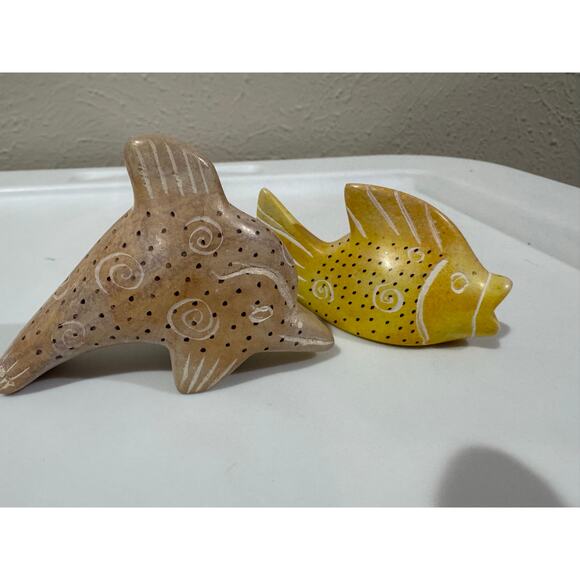 Soapstone Hand Carved Fish Dolphin - Picture 2 of 9